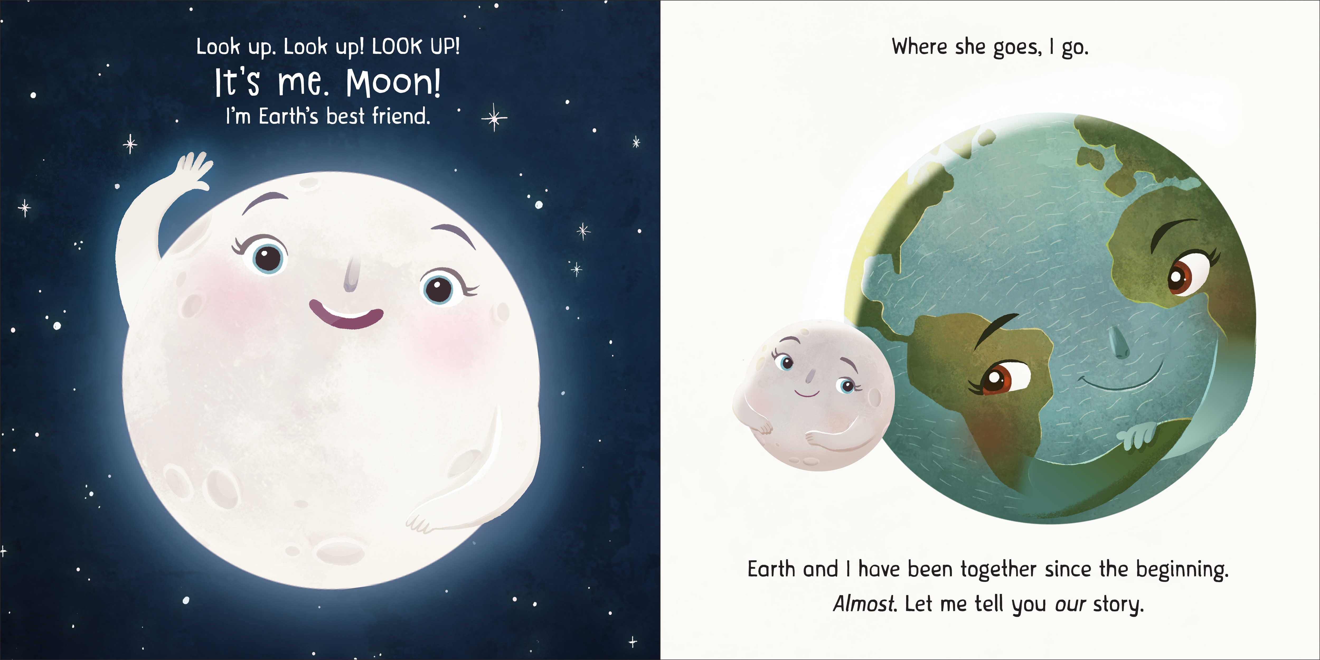 Look at the moon. Земля любит луну. Земля и Луна любовь. Земля и Луна друзья. Земля и Луна интересный урок.